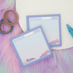 Notes.EXE Sticky Note Pad: Vaporwave Retro Stationery