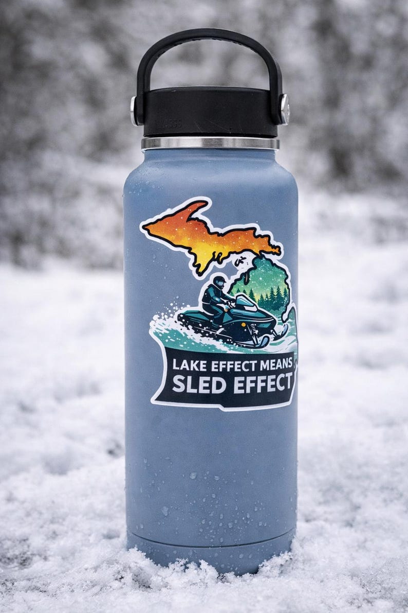 Lake Effect Means Sled Effect Sticker | Michigan Snowmobiling Decal ...