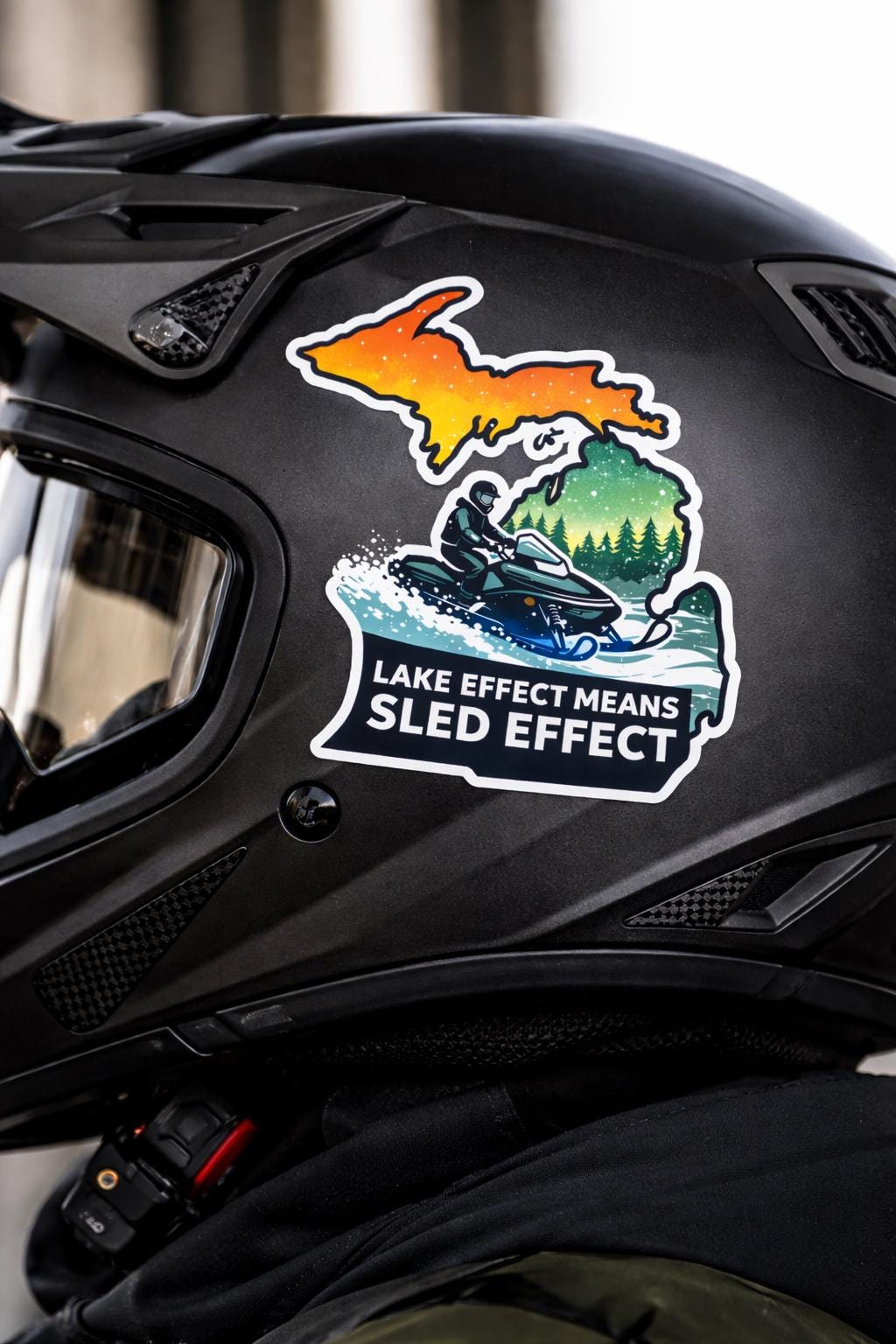 Lake Effect Means Sled Effect Sticker | Michigan Snowmobiling Decal ...