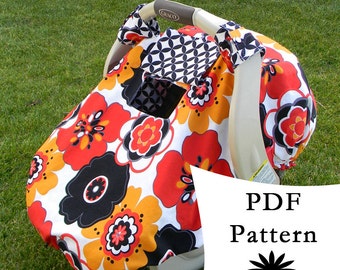 Sale! Fitted Car Seat Canopy with Peek-a-Boo Window PDF PATTERN/TUTORIAL