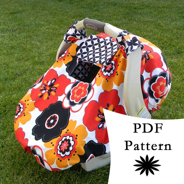 Sale! Fitted Car Seat Canopy with Peek-a-Boo Window PDF PATTERN/TUTORIAL