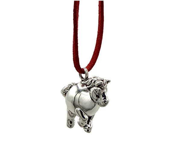 925 Sterling Silver Chinese zodiac pendant - Horse