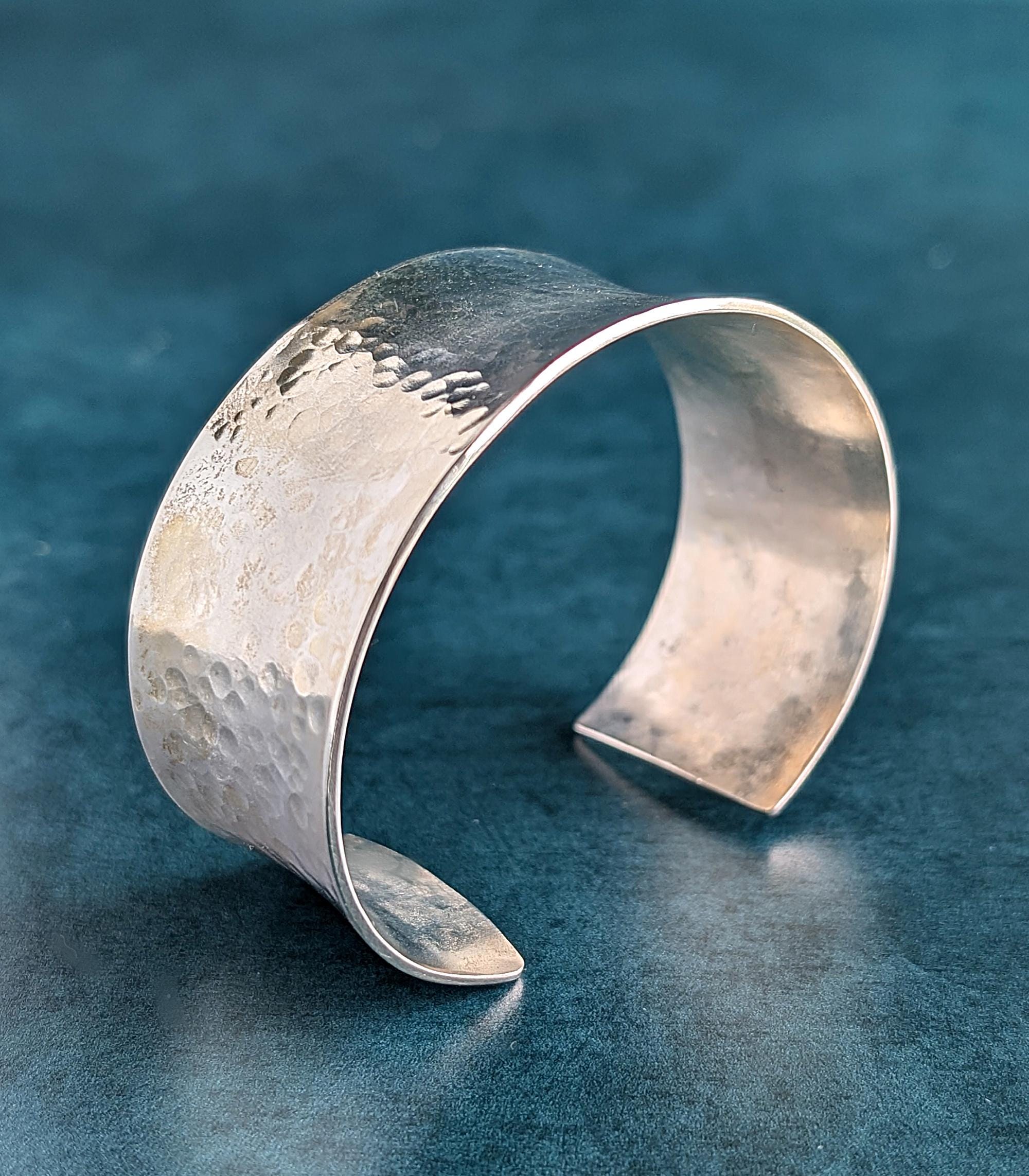Hand Hammered Silver Cuff, Sterling Silver, Heavy Silver
