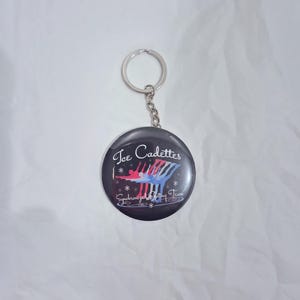 Custom Mirror Keychain Button Pin with Charm