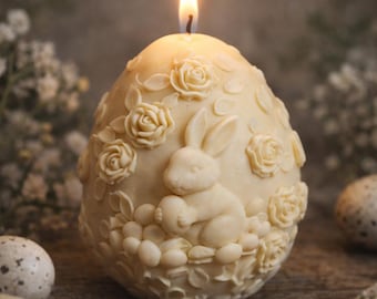 Easter Bunny Egg Candle – Handcrafted Soy Wax