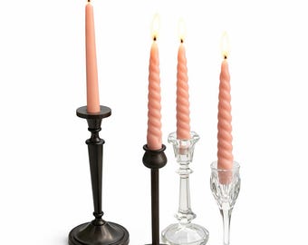 Soy Wax Taper Candles | Twisted or Smooth, Set of 2 or 4