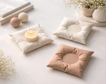 Plaster Pillow Candle Holder | Modern Sculptural Tealight Base | Minimalist Home Decor