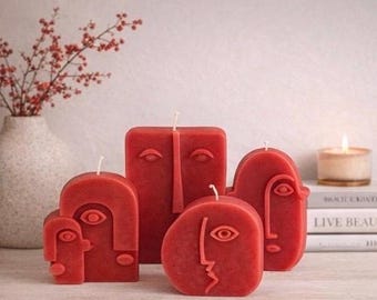 Sculptural Face Candle – Hand-Poured Soy Wax