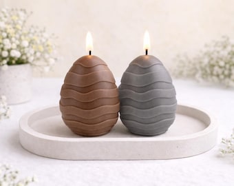 Textured Egg Candle | Hand-Poured Soy Wax, Pastel Spring Decor