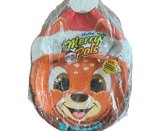 Hefty Merry Zoo Pals Christmas Paper Plates Santa Elf 2 Compartment 2004 NEW