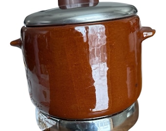 Vtg West Bend 2 Qt Bean Crock Pot Electric Heating Base 3295E USA Made Tested