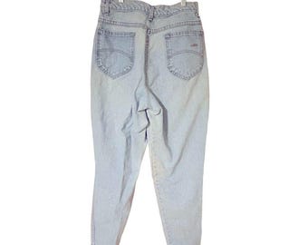 Vintage 80s Mom Jeans, Light Wash Cotton, High Rise Sz 14