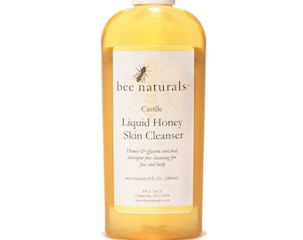 Queen Bee Liquid Honey Skin Cleanser | Castile Soap Lavender Orange | Gentle Face & Body Wash | 16 oz