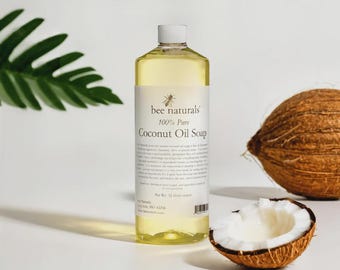 Jabón líquido de Castilla 100% natural / Aceite de coco / Limpiador multiusos biodegradable / Bee Naturals