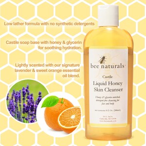 Queen Bee Liquid Honey Skin Cleanser | Gentle Castile Face Body Wash bild 2