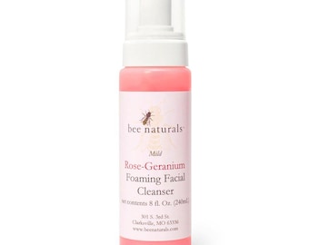Rose Geranium Foaming Facial Cleanser | Gentle Castile Soap, Honey, Glycerin (2 & 8 fl oz)