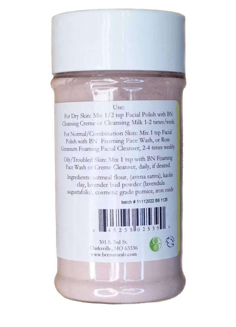 Queen Bee Soft Facial Polish | Kaolin Clay Oat Flour Exfoliating Scrub (2 oz) image 4