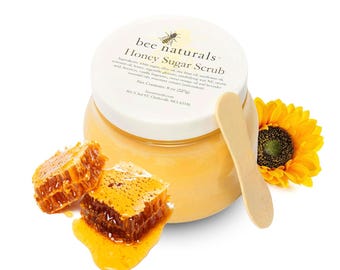 Luxurious Honey Sugar Scrub | Gentle Body Exfoliant | Botanical Oils Beeswax & Lavender | 8 oz