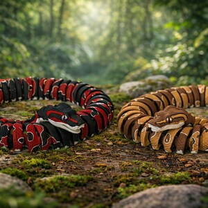 Adopt a Python Snake | Articulated 3D Printed Ball Python | Flexible Snake Fidget Toy | Reptile Desk Toy | Snake Lover Gift