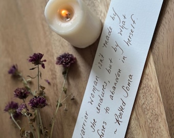 Empowering Warrior Quote Bookmark | Inspirational Handmade | ~Rooted Soma