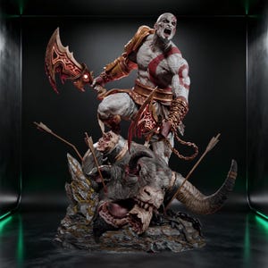Kratos - GoW Ny STL (Fullstorlek + Byst) 3D-utskriftsmodell