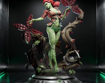 Nature Sorceress STL Statue for 3D Printing | Toxic Plant Queen Fantasy Pose | Digital STL Files