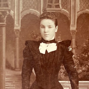即席の祖先、1880 年代のキャビネット カード スタジオ ポートレート、ノースダコタ州グランドフォークスの J Berg Photographic Studio による額装可能なアンティーク祖先ポートレート