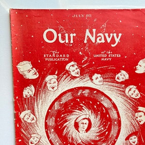 Zeldzame juli 1921 Onze Marine magazine, Framable post WWI militaire memorabilia, Historische foto's, cartoons &advertenties, WWI oorlogsbruiden, Navy boxer pics,
