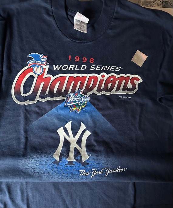NY Yankees 1998 World Series Champions T-shirt With Hologram, Navy 