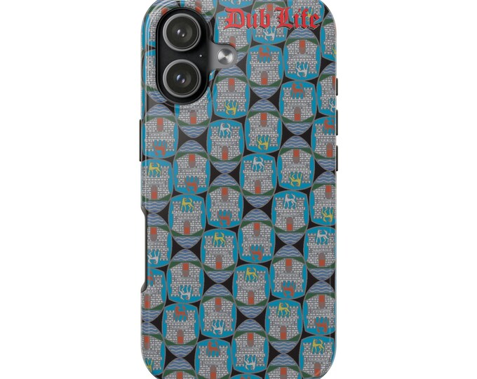 Dub Life Pattern Phone Case | Retro Logo Repeat, Protective Hard Case