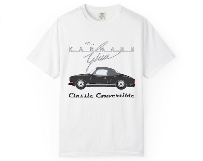 Classic Ghia Convertible Car T-shirt | Retro Sports Car Graphic