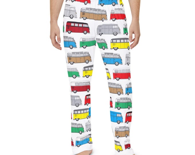 Colorful Vintage VW Camper Pattern Pajama Pants | All-Over Print