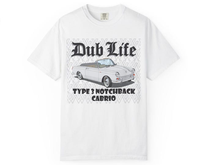 Dub Life Type 3 Notchback Cabrio T-Shirt | Vintage VW Beetle Convertible