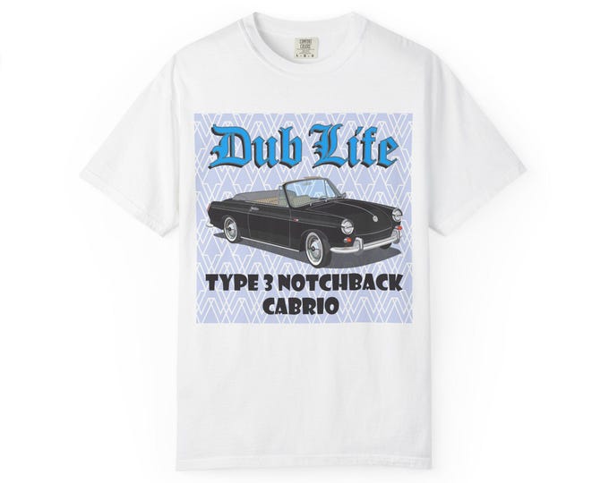 Dub Life VW Type 3 Notchback Cabrio T-Shirt | Classic Vintage Car Tee