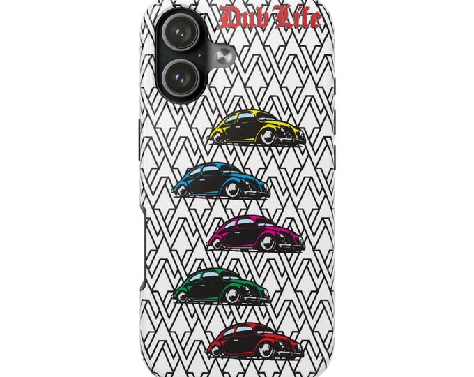 Retro Volkswagen Beetle Pattern Phone Case | Classic Car Pop Art iPhone Case