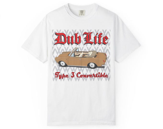 Dub Life Type 3 Convertible T-shirt | Classic VW Cabriolet Graphic