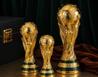 Replica del trofeo della Coppa del Mondo FIFA, trofeo di calcio dorato a grandezza naturale, replica della Coppa del Mondo di calcio dorata, regalo per tifosi di calcio, oggetto da collezione della Coppa del Mondo