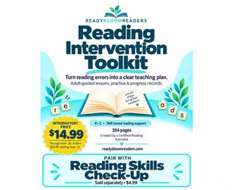 Reading Intervention Toolkit: Phonics Lessons, Reading Practice & Progress Monitoring, K-2 Printable PDF