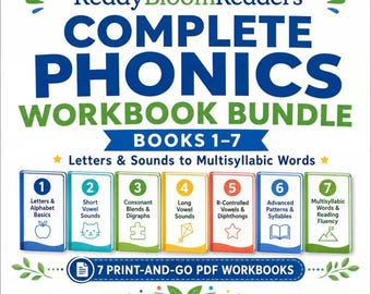 Complete Phonics Workbook Bundle: Letters, Vowels and Multisyllabic Words PDF