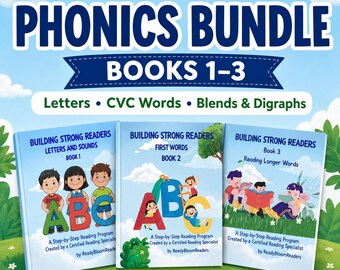 Beginning Reader Phonics Bundle: Letters, CVC Words, Blends & Digraphs PDF