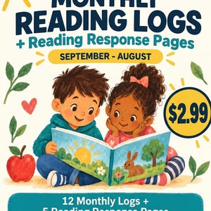 Monthly Reading Logs and Response Pages for PreK, Kindergarten and First Grade PDF image 1