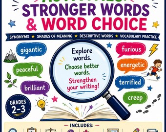 Vocabulary Activities: Stronger Words, Word Choice, Synonyms & Shades of Meaning PDF