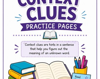 Context Clues Vocabulary Worksheets: 5 Types Practice (PDF)