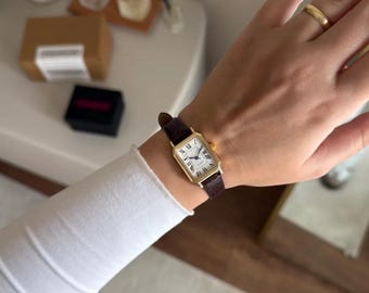 Vintage Minimal Women’s Watch, Gold & Silver Stainless Steel Elegant Timepiece