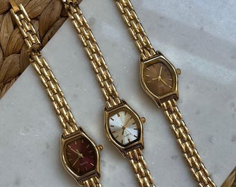 Gold Vintage Stainless Steel Women’s Watch – Classic Minimal Elegant Retro Style Wristwatch