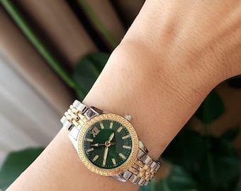 Two Tone Gold Silver Vintage Women Watch – Stainless Steel Minimal Classic Ladies Watch