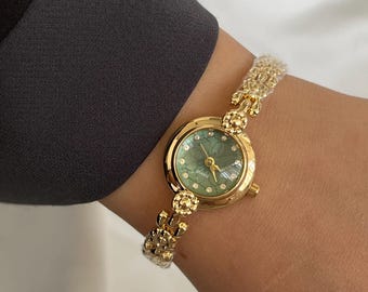 Vintage minimalistisk damklocka i rostfritt stål – Elegant smal armbandsur