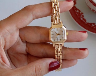 Minimal Square Vintage Women’s Watch, Stainless Steel, Retro Elegant Ladies Watch
