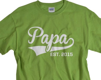 Father's day gift Papa est 2015 birthday gift for father father's day shirts for men tee for dad papa father