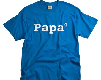 Dad Gifts Papa 4 T shirt Father of Four Gift New Baby or Baby Shower Present for Daddy Papa of Four Kids Tshirt
